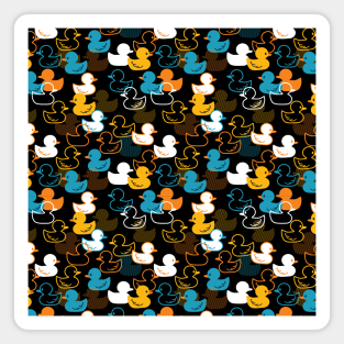 Happy Swimming a Paddling of Ducks Pattern Magnet